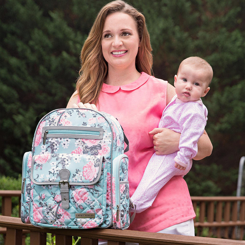 laura ashley diaper bag black floral