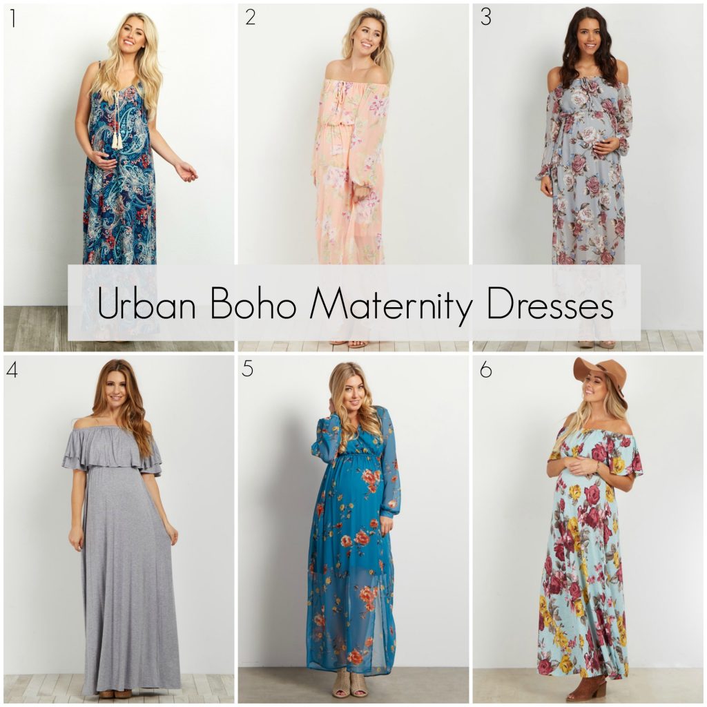 bohemian maternity maxi dress