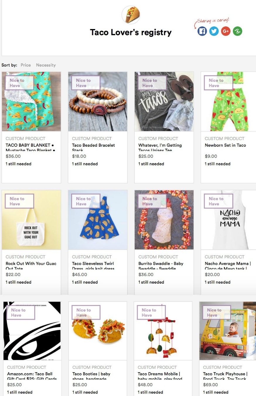 A Taco Themed Baby Registry (+ giveaway)