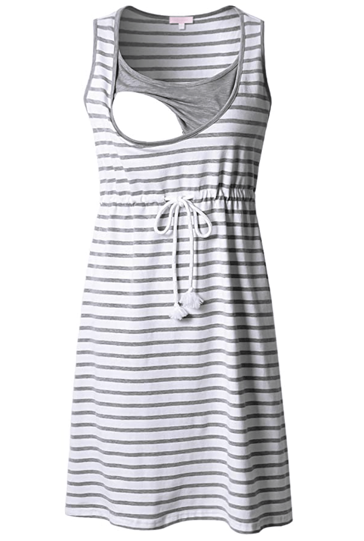 Striped nursing dress