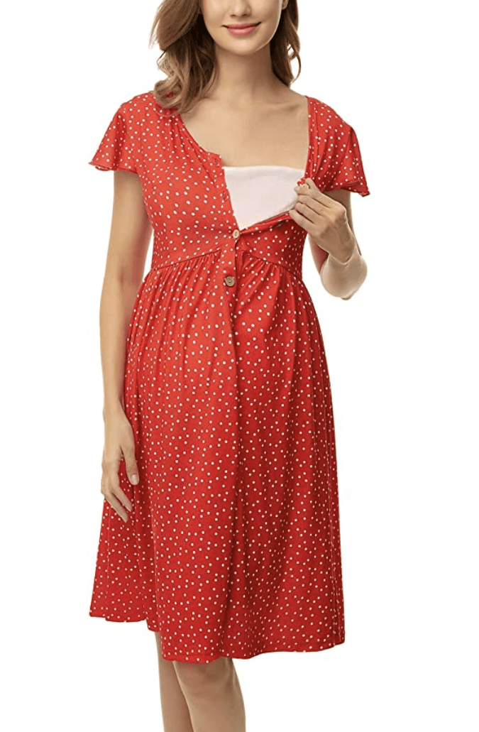 Button-front nursing dress